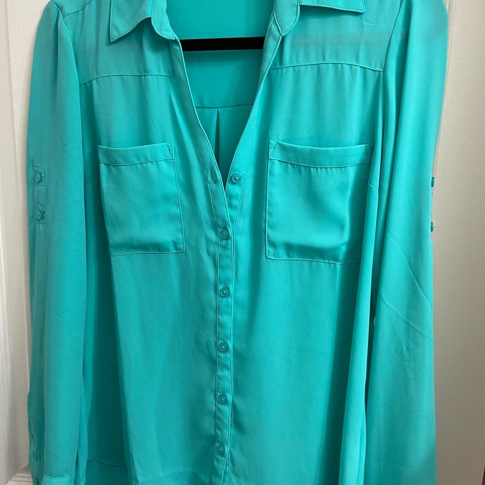 Express turquoise portofino dress shirt